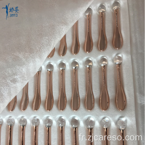 Outils de maquillage de spatule cosmétique en plastique UV d&#39;or rose